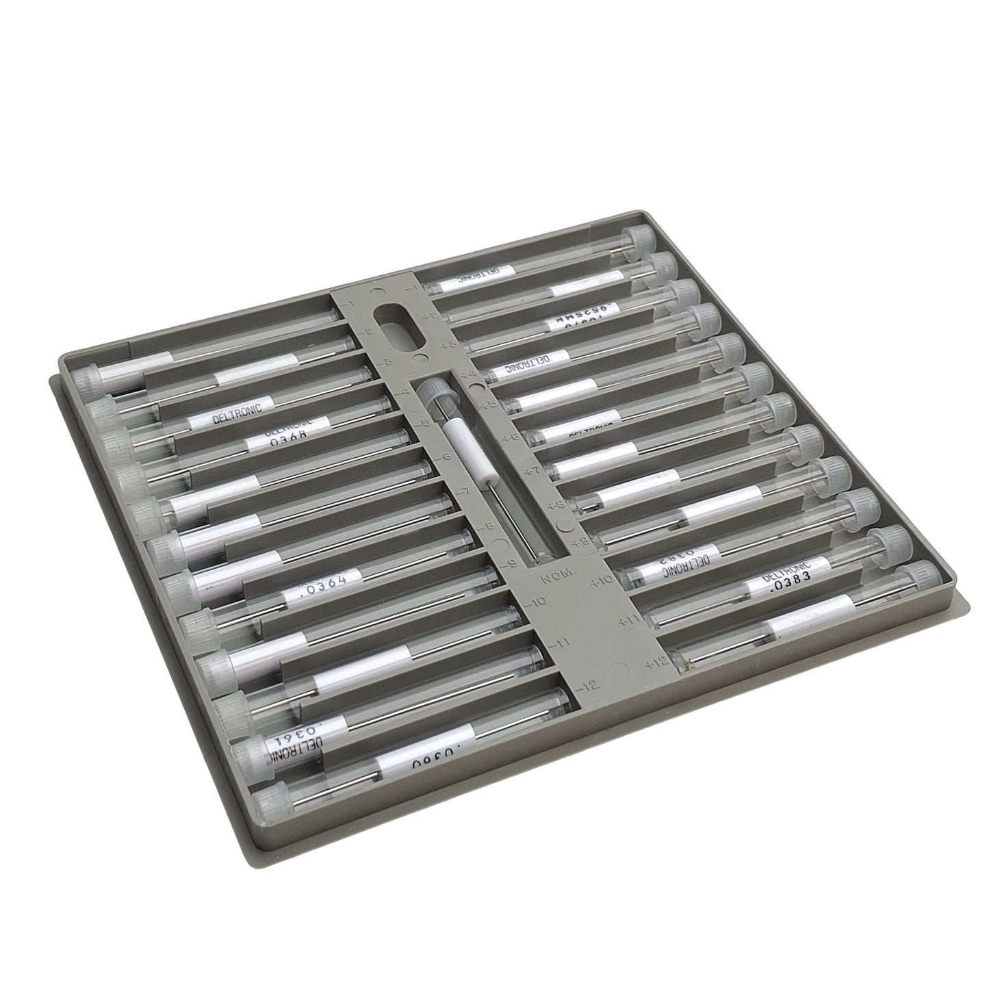 Used Deltronics TP25.0372 Precision Pin Gage Set, 0.0360in to 0.0384in, Class X