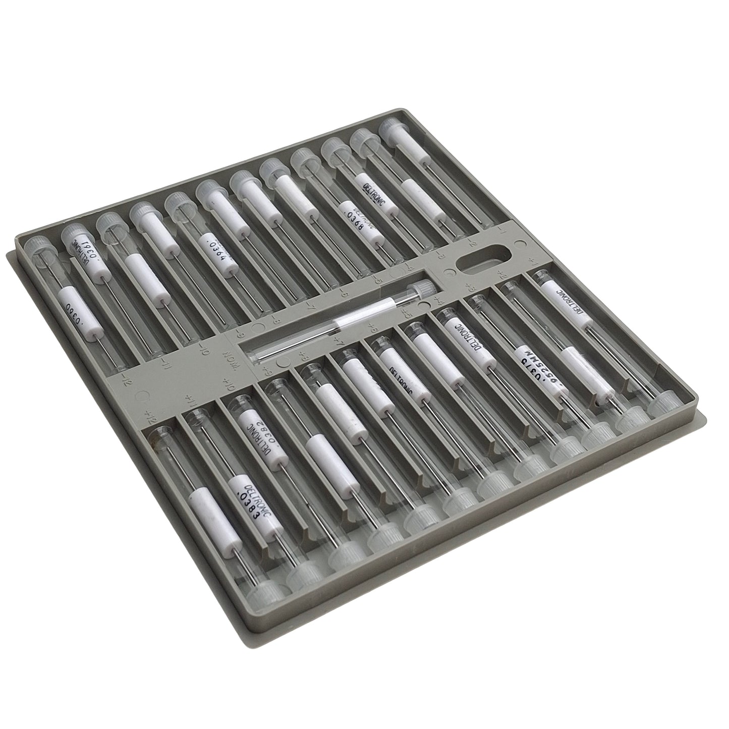 Used Deltronics TP25.0372 Precision Pin Gage Set, 0.0360in to 0.0384in, Class X