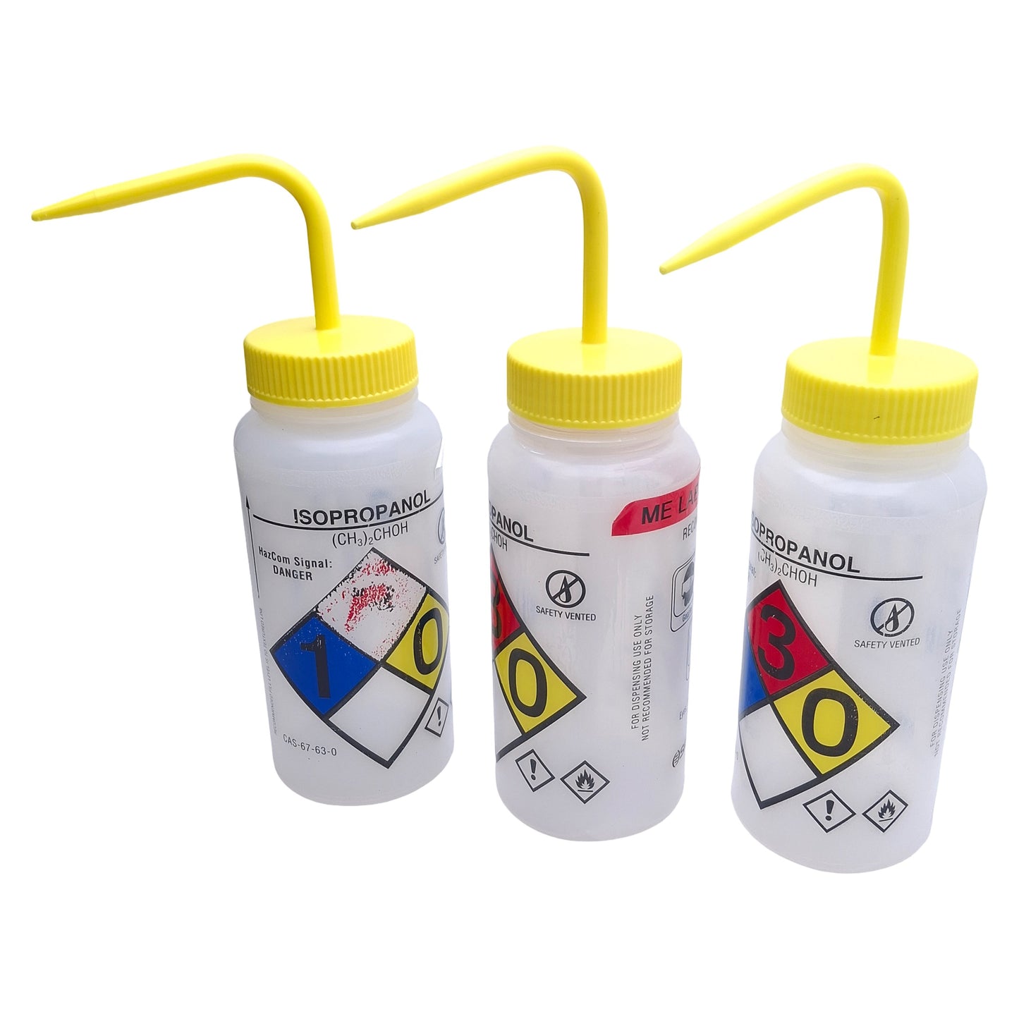 Used Lot of 3 SP Bel-Art F12416-0008 Plastic Wash Bottle For LDPE, 500ml Capacity