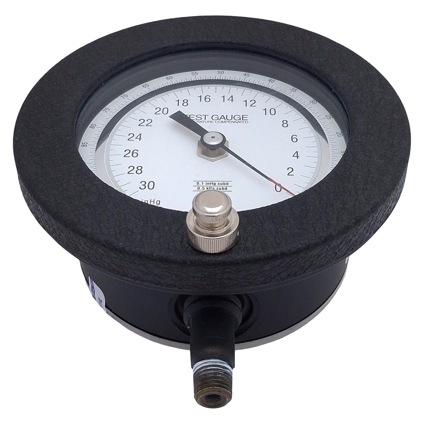 Used Ashcroft 451082AS02L30IMV&100KPA Test Gauge, ø4.5in Dial, 0-30inHg/0-100kPa