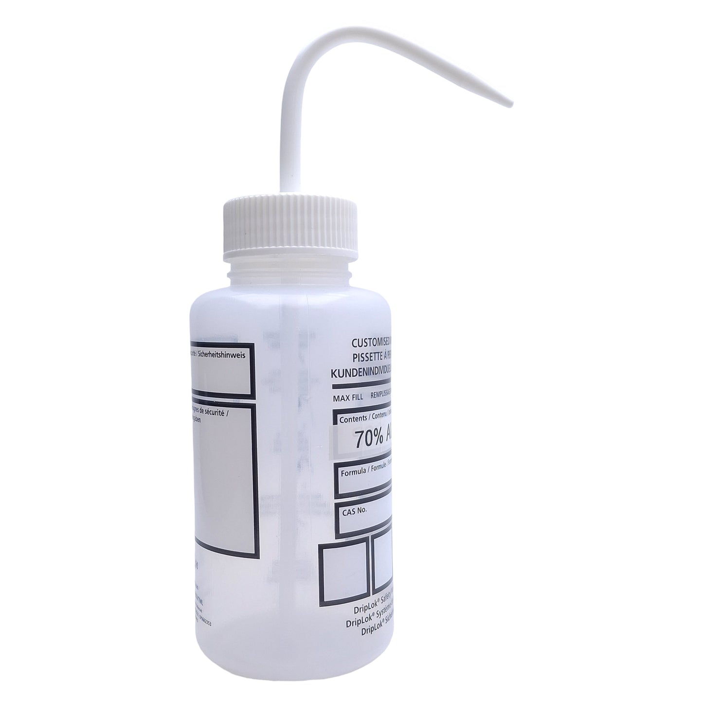 Used Lot of 3 Azlon WGW002VTML Plastic Wash Bottle For LDPE, 500ml Capacity