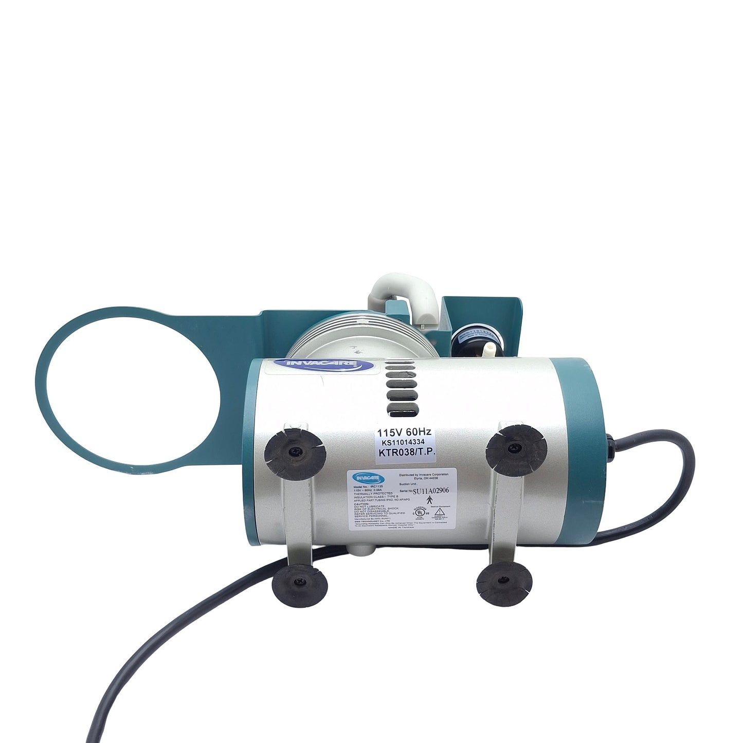 Used Invacare IRC1135 Aspirator Vacuum Suction Pump, 115VAC, 0-520mm Hg, 0-40LPM