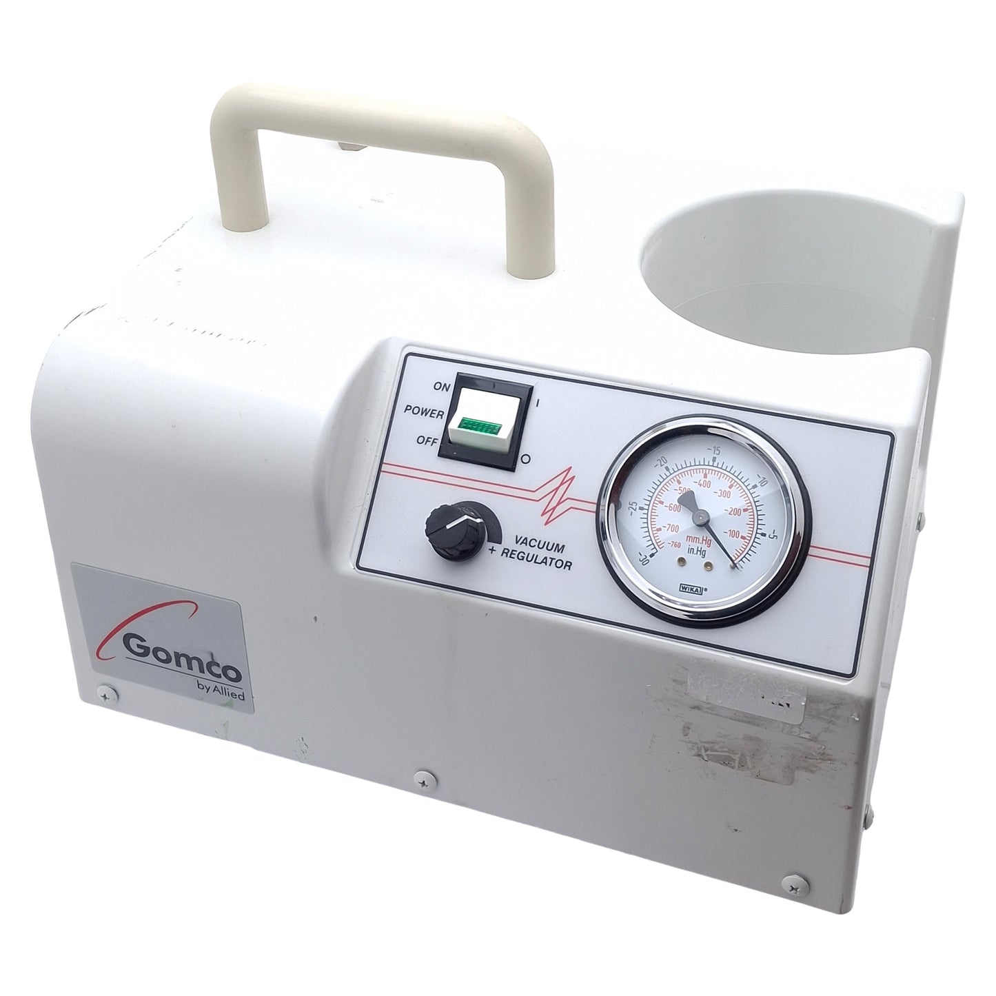 Used GOMCO Allied 4005 Aspirator Vacuum Pump, 0-25inHg, 0-30LPM, 115VAC Max, 1/10HP