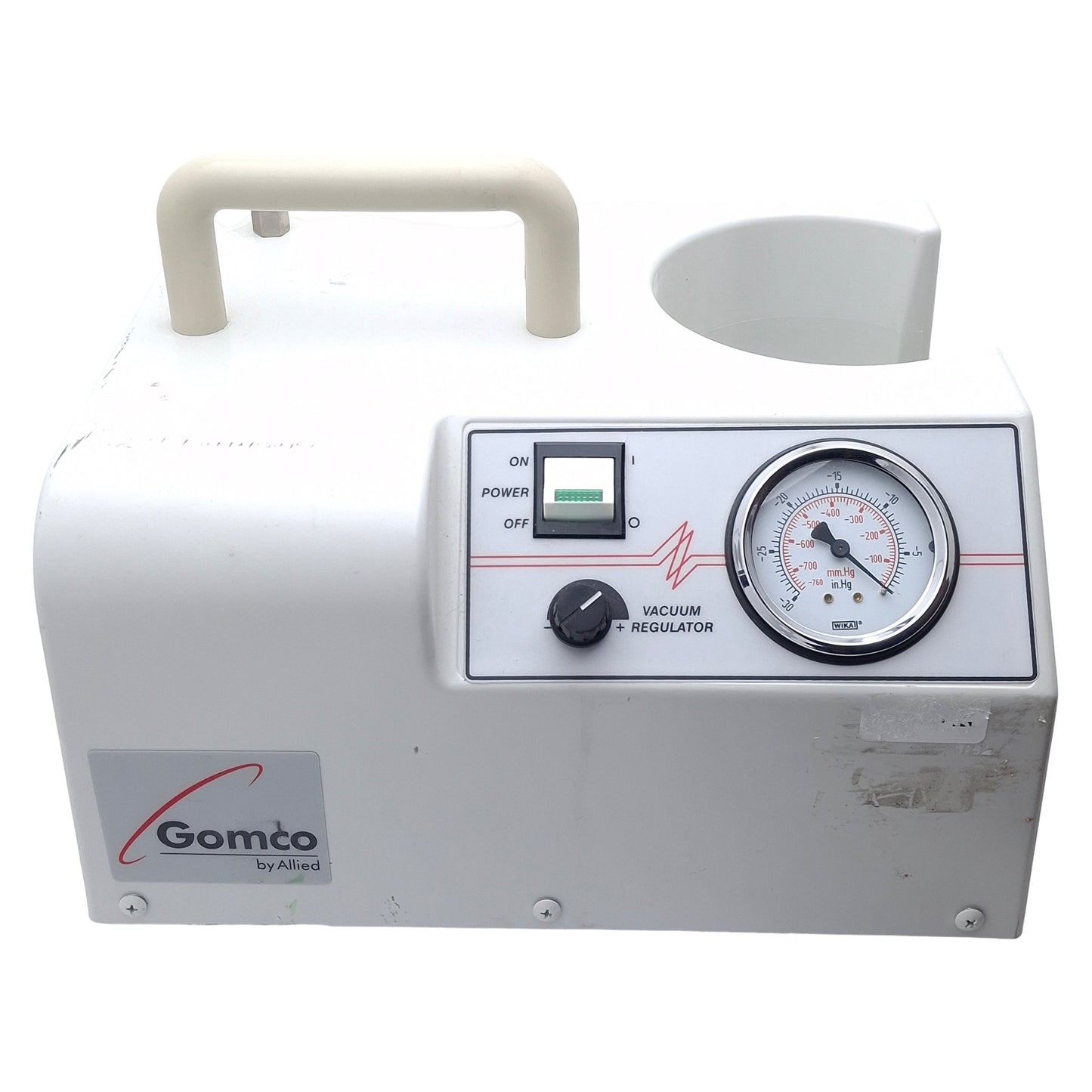 Used GOMCO Allied 4005 Aspirator Vacuum Pump, 0-25inHg, 0-30LPM, 115VAC Max, 1/10HP