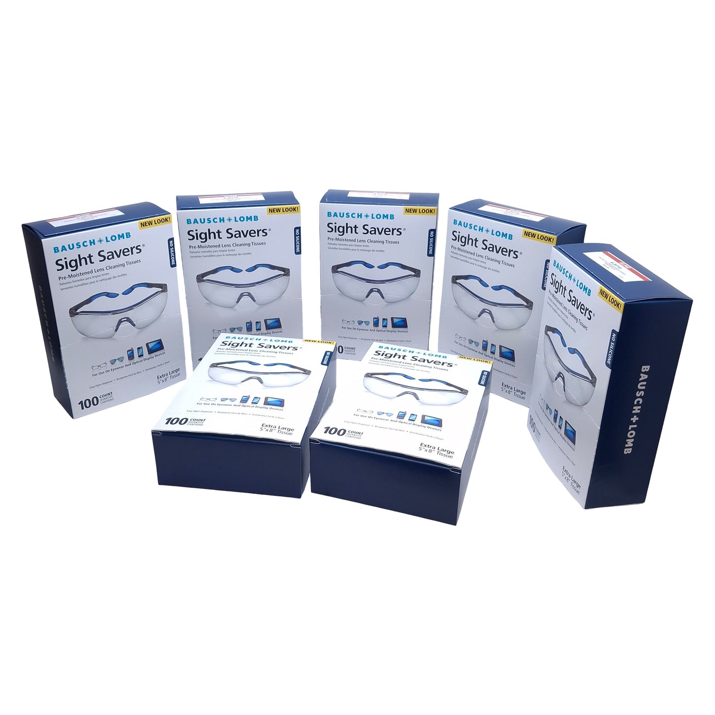 New Lot of 7 Bausch + Lomb 8574GM Sight Savers Lens Cleaning Tissue, 100 per Box