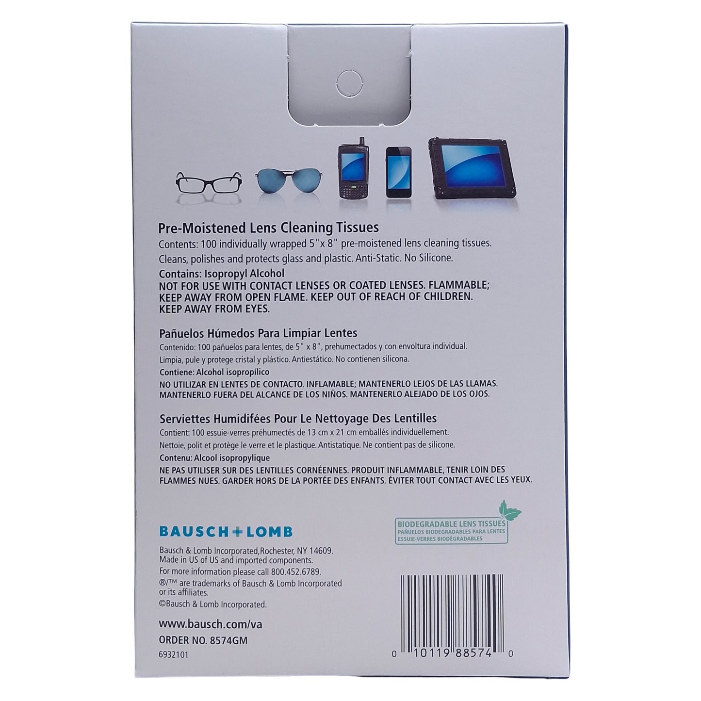 New Lot of 7 Bausch + Lomb 8574GM Sight Savers Lens Cleaning Tissue, 100 per Box
