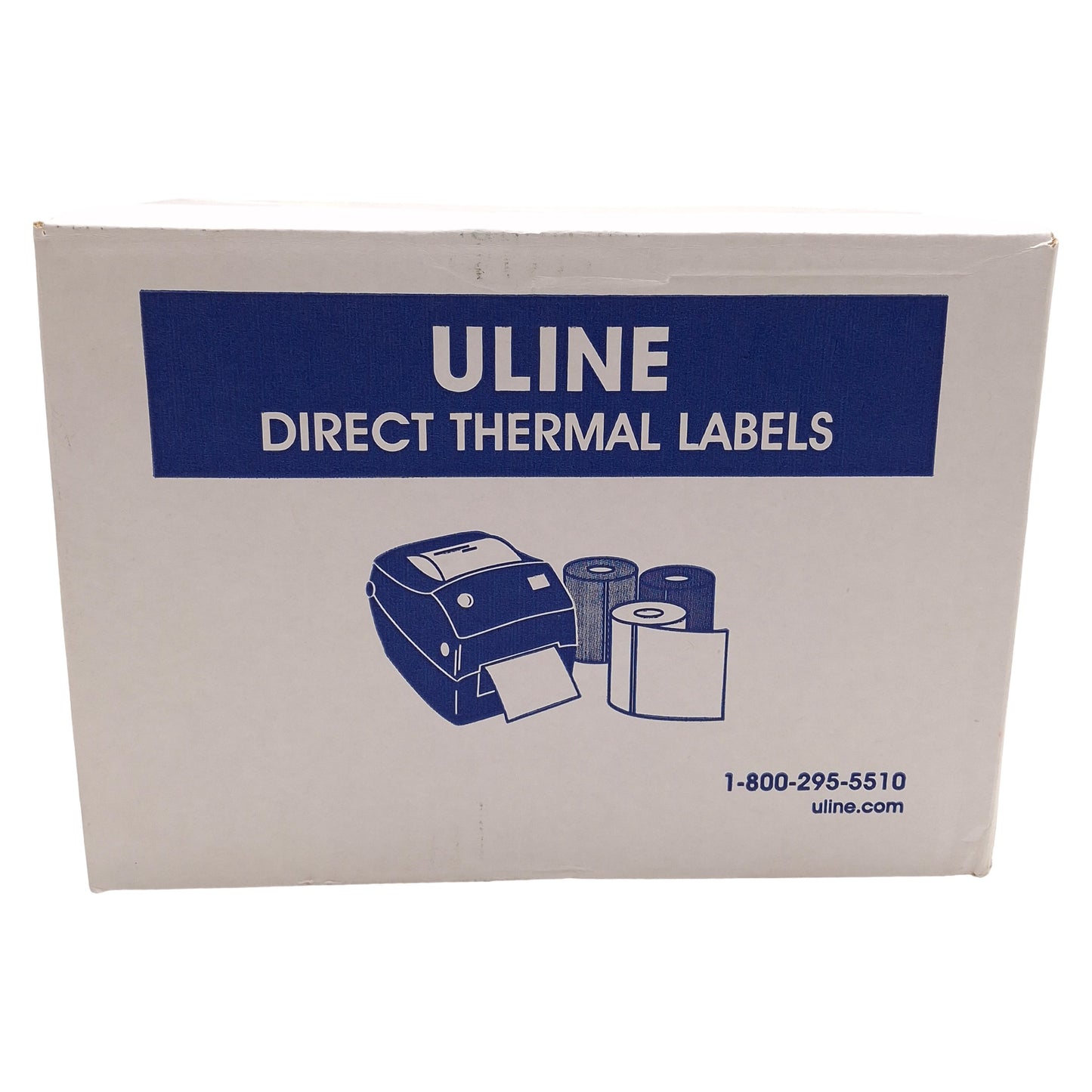 New Box of 12 ULINE S-7485 Direct Thermal Labels, 4in x 6in w/ 3/4in Tab, 245/roll