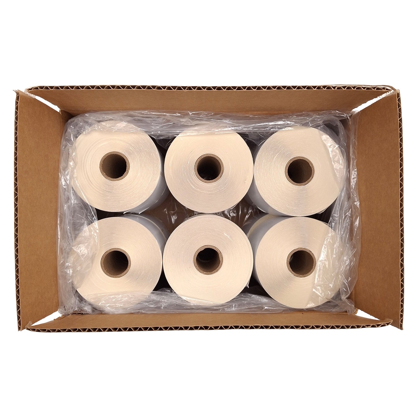 New Box of 12 ULINE S-7485 Direct Thermal Labels, 4in x 6in w/ 3/4in Tab, 245/roll