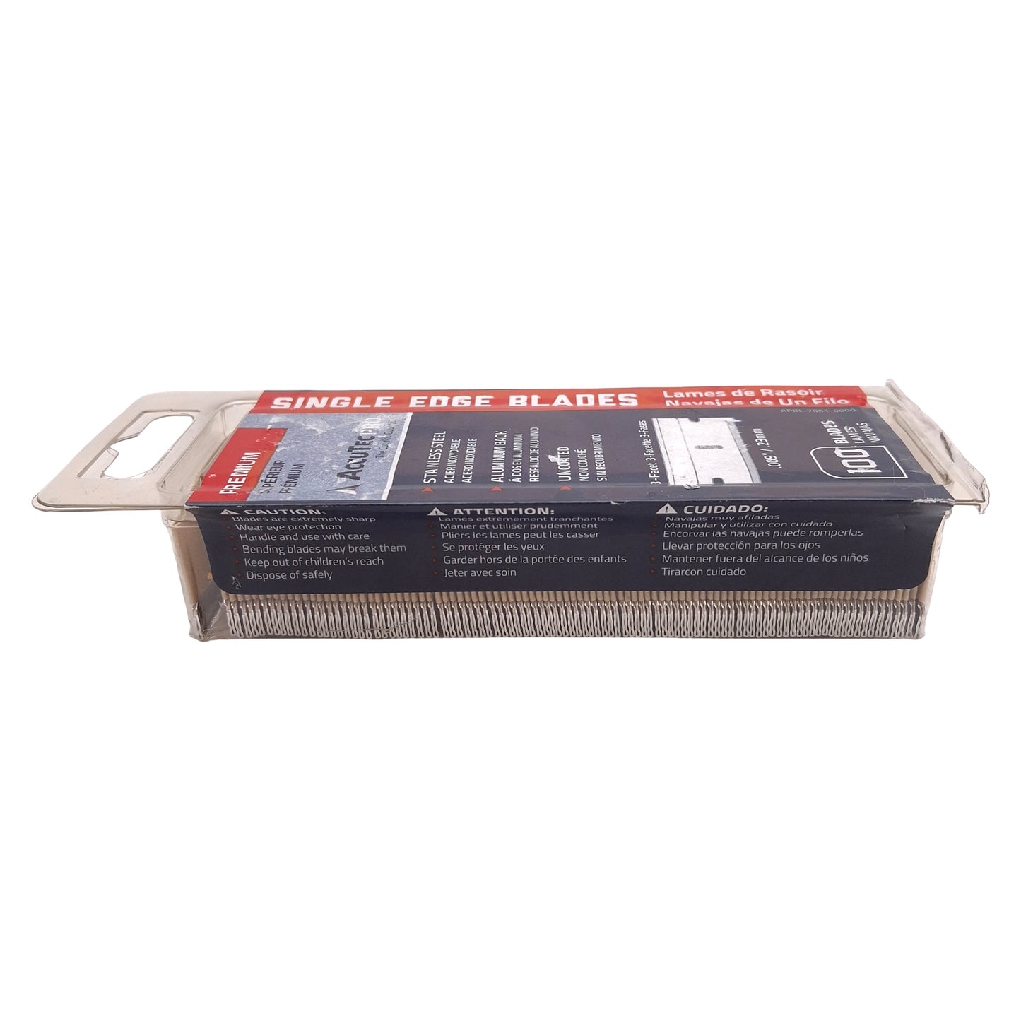 New Lot of 2 Accutec APBL-7061-0000 Single Edge Razor Blades, 0.009in Blade, 100/Box