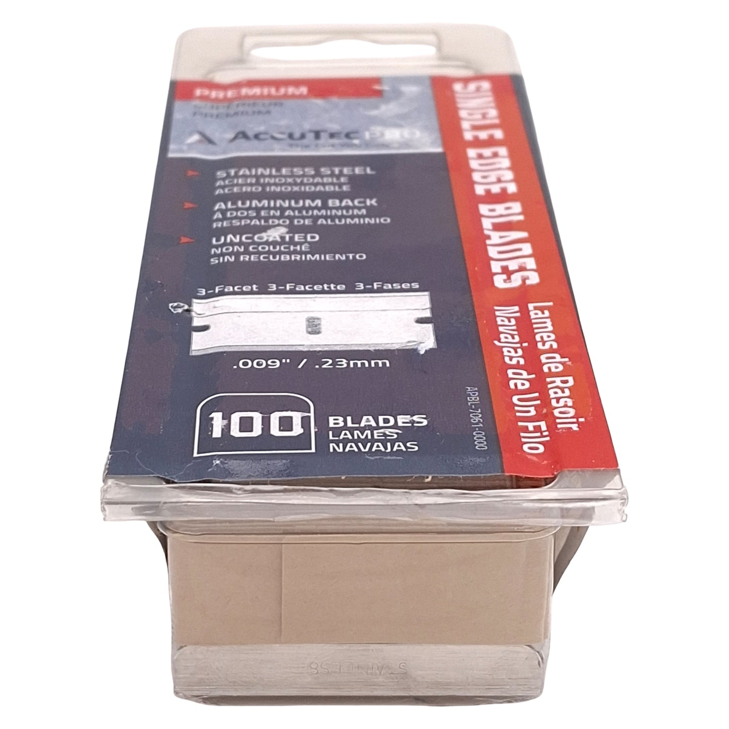New Lot of 2 Accutec APBL-7061-0000 Single Edge Razor Blades, 0.009in Blade, 100/Box