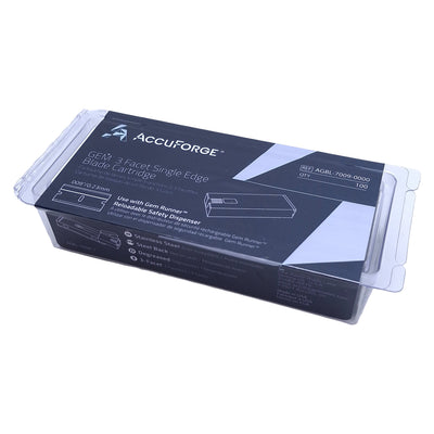 New Accuforge AGBL-7009-0000 Gem3 SS Single Edge Razor Blade, 0.009in Blade, 100/box