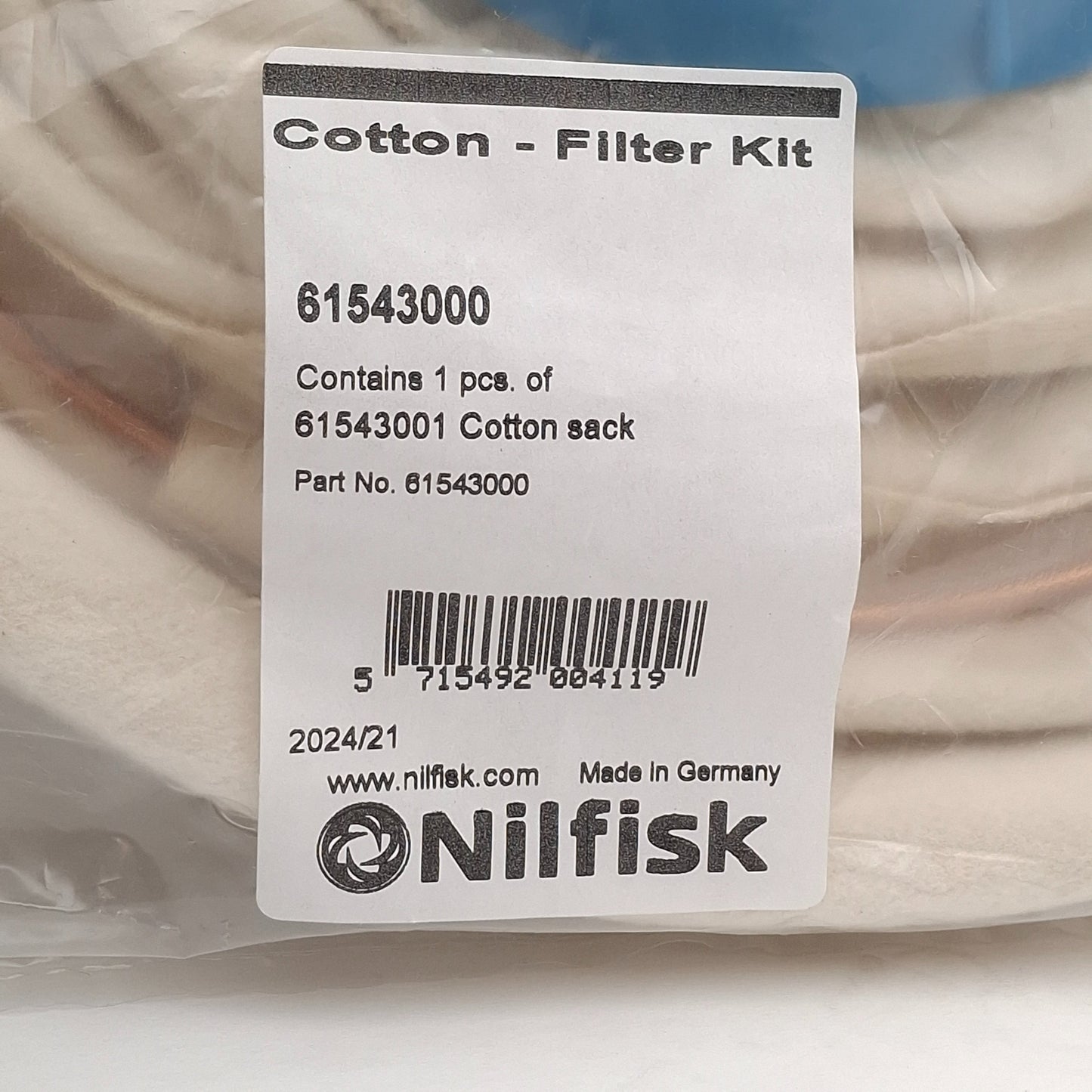 New Nilfisk 61543000 Replacement Main Filter For GM/GS80 Canister Vacuum, Cotton