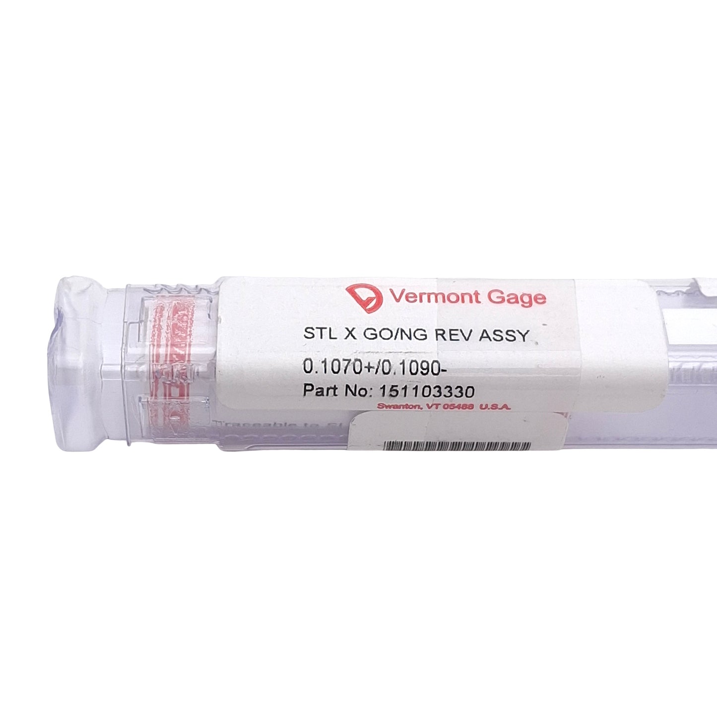 New – Open box Vermont Gage 151103330 Go NoGo Pin Gage, 0.1070in Go, 0.1090 NoGo, Class X
