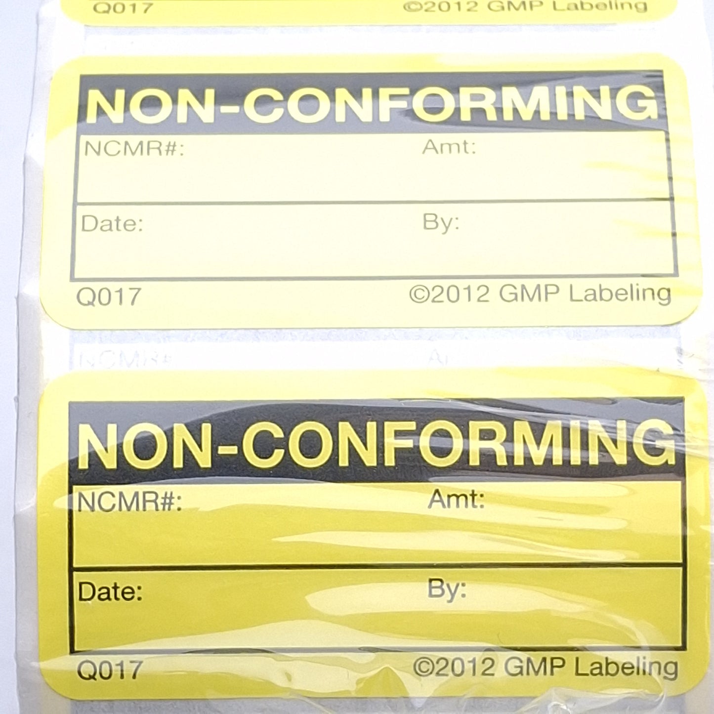 New GMP Labeling Q017 Non-Conforming Label 1000/Roll, 2 x 1in Rectangle, Matte Litho