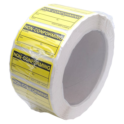New GMP Labeling Q017 Non-Conforming Label 1000/Roll, 2 x 1in Rectangle, Matte Litho