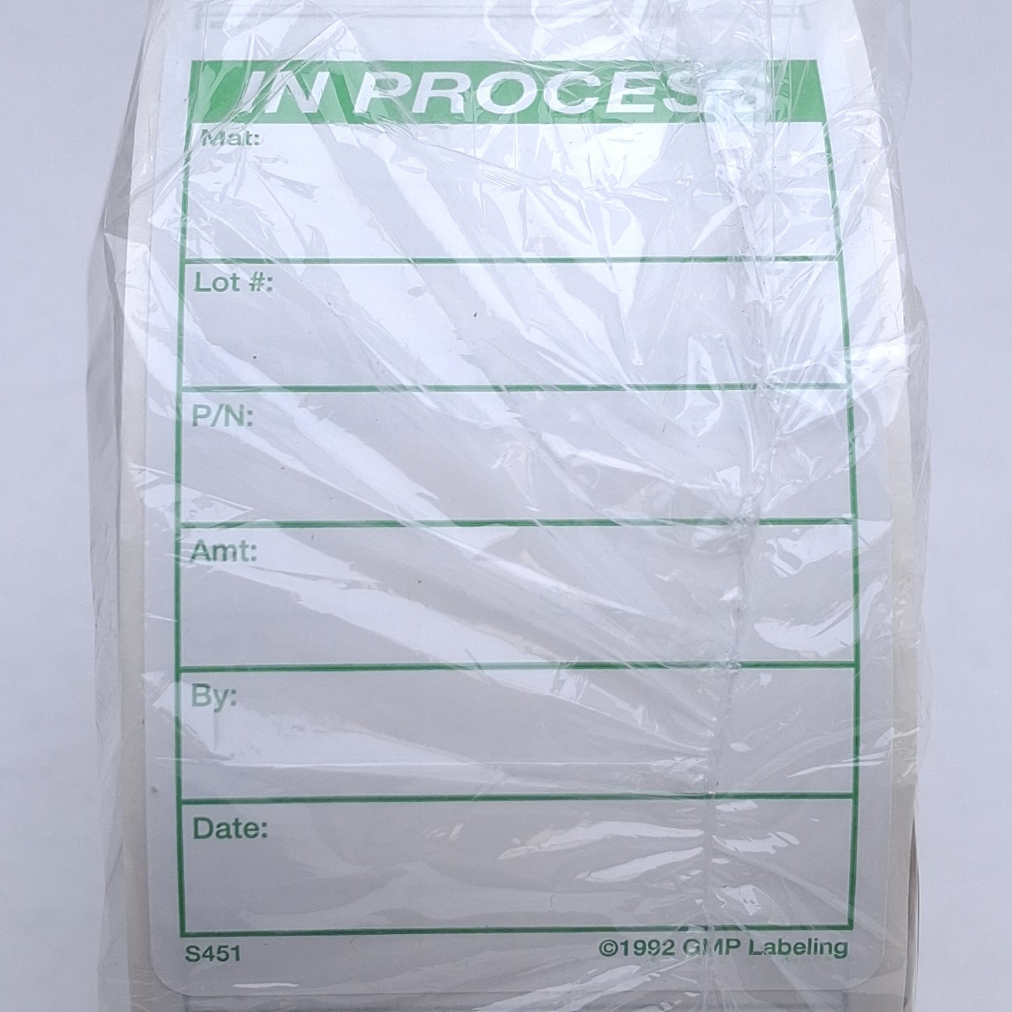 New GMP Labeling S451 In Process Label 500/Roll, 2 x 3in Rectangle, Matte Litho