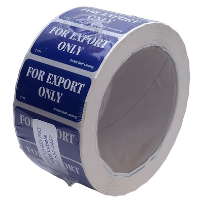 New GMP Labeling C114 For Export Only Label 1000/Roll, 2 x 1in Rectangle, Semi-Gloss