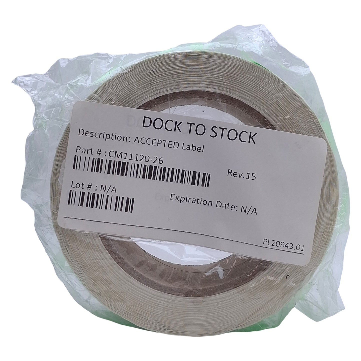 New GMP Labeling Q008 Accepted Label, 1000/Roll, 2 x 1in Rectangle, Thermal Transfer