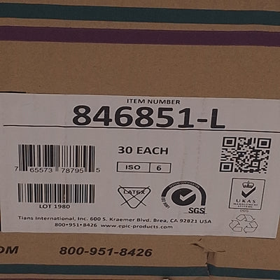 New Epic 846851-L White Coated Frocks 30/Case, Cleanroom-Safe, ESD-Safe, Large