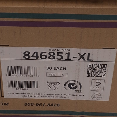 New Epic 846851-XL White Coated Frocks, 30/Case, Cleanroom-Safe, Extra-Large