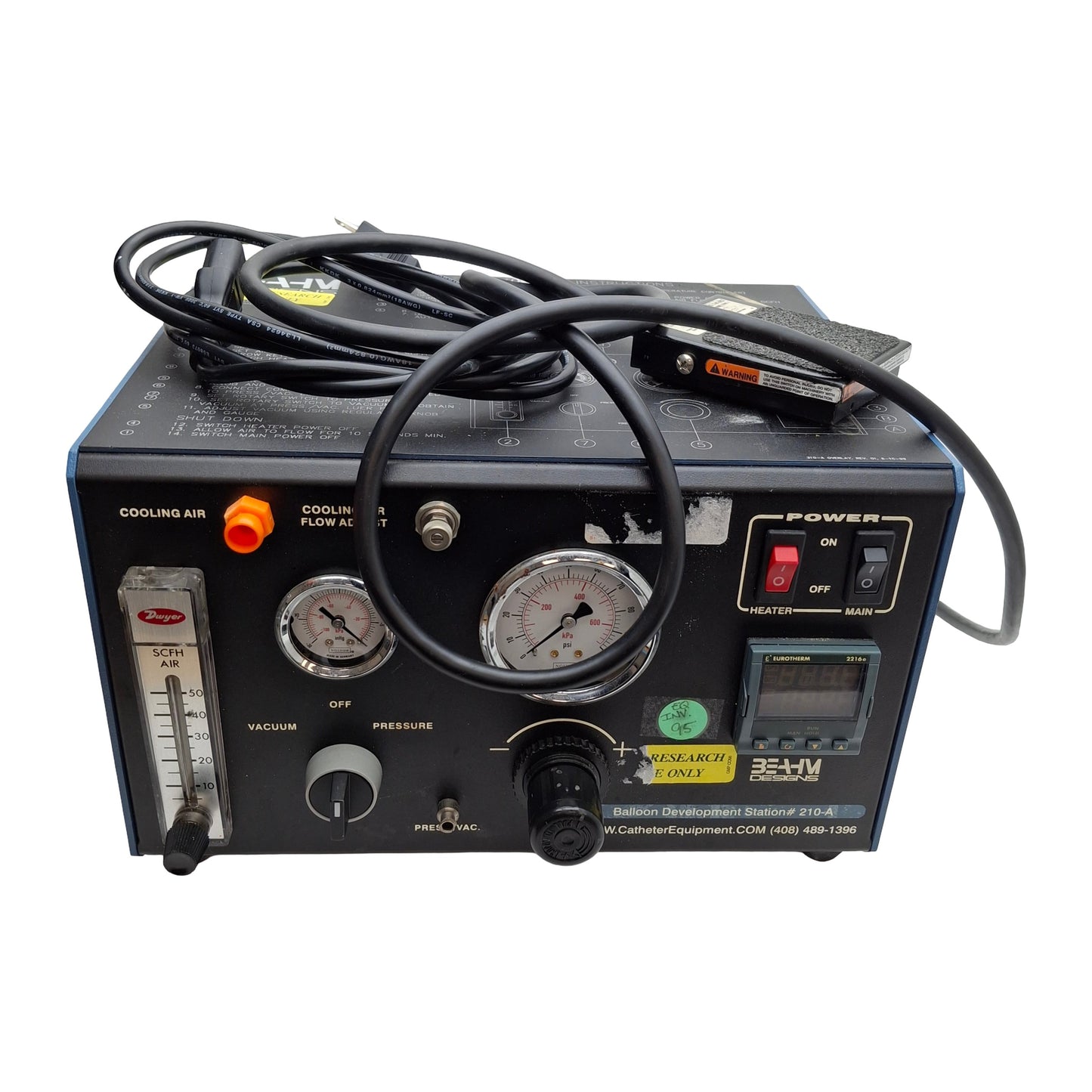 Used Beahm 210-A Balloon Cath Development Station, 200-750°F, 120VAC w/ Pedal