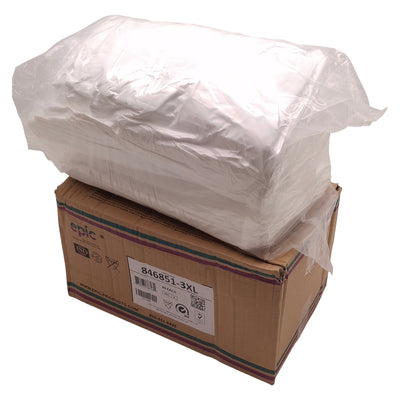 New Epic 846851-3XL White Coated Frocks, 30/Case, Cleanroom-Safe, 3X Extra-Large