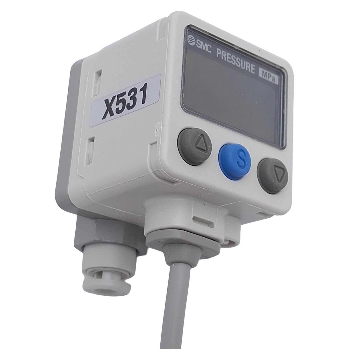 New SMC ISE40A-C4-Y-M-X531 Digital Pressure Switch, PNP, -0.1~1MPa, 24VDC, 4-Pin M12