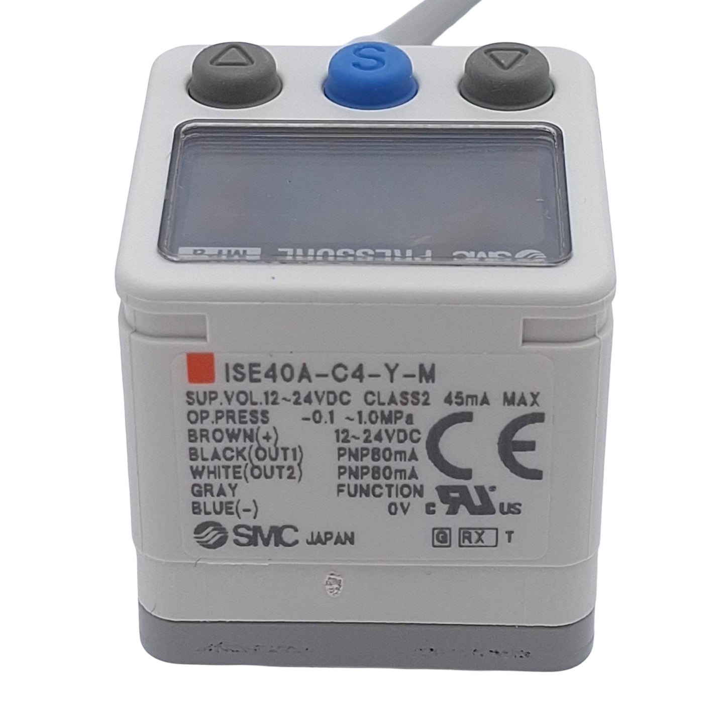 New SMC ISE40A-C4-Y-M-X531 Digital Pressure Switch, PNP, -0.1~1MPa, 24VDC, 4-Pin M12