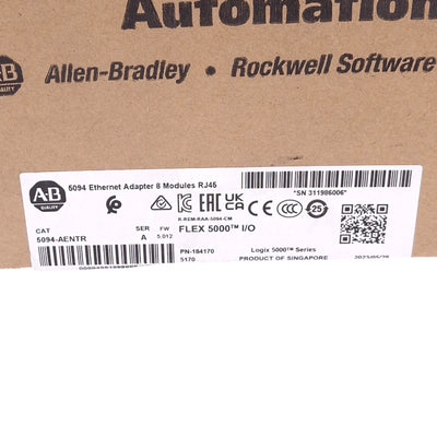New Allen Bradley 5094-AENTR Ethernet Adapter Module for FLEX 5000 I/O, 24VDC
