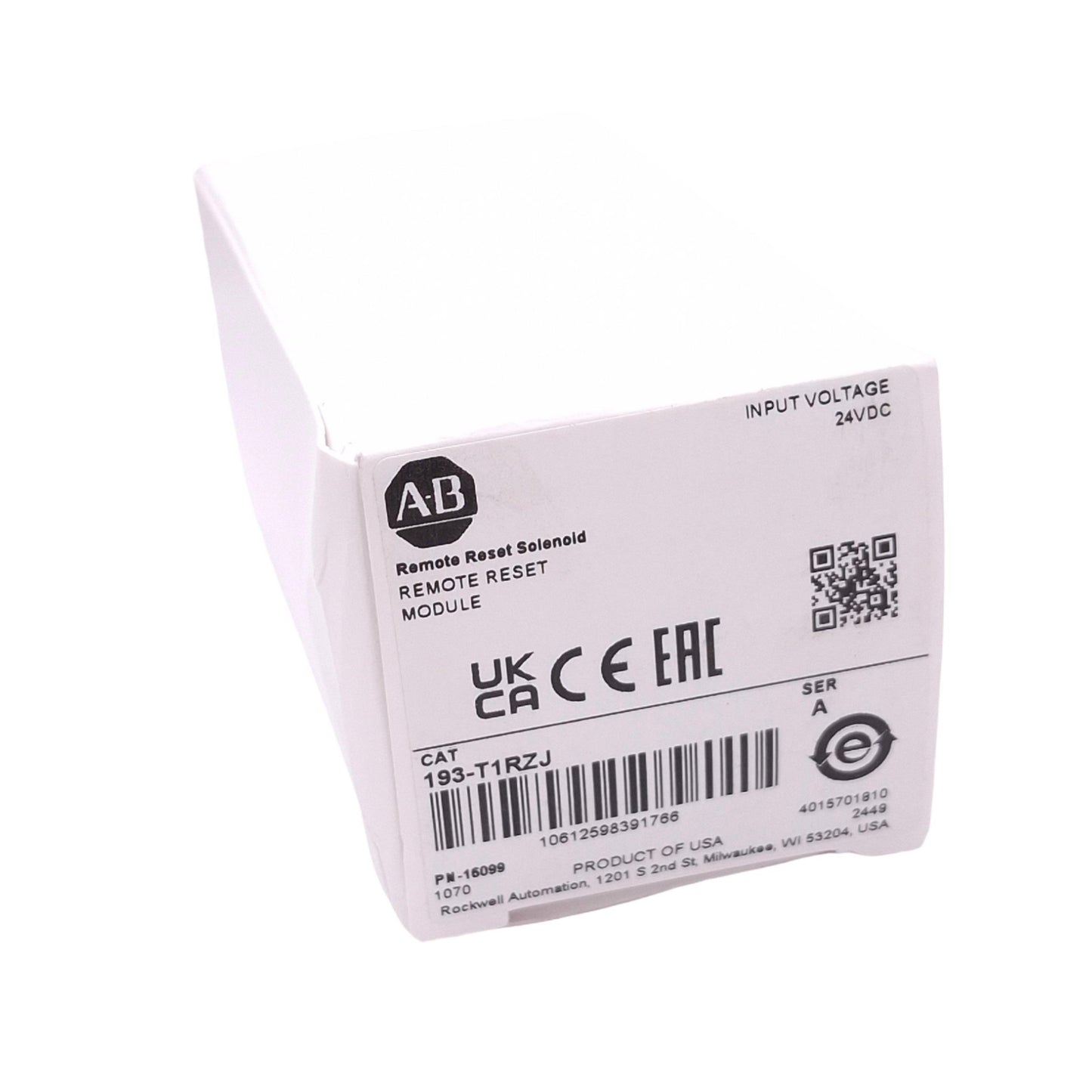New Allen Bradley 193-T1RZJ Remote Reset Module for 193-K/T Relays, 24VDC Coil