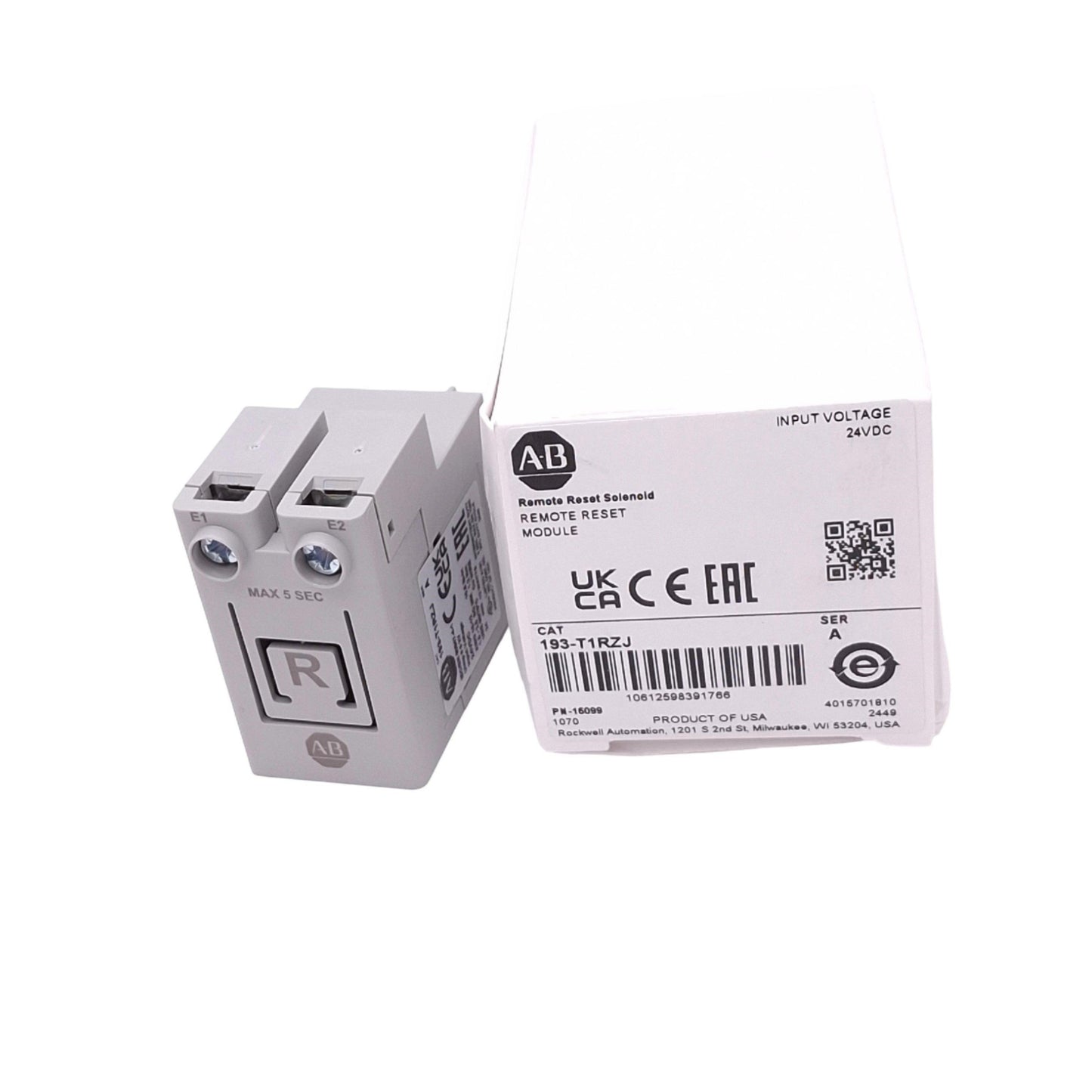 New Allen Bradley 193-T1RZJ Remote Reset Module for 193-K/T Relays, 24VDC Coil