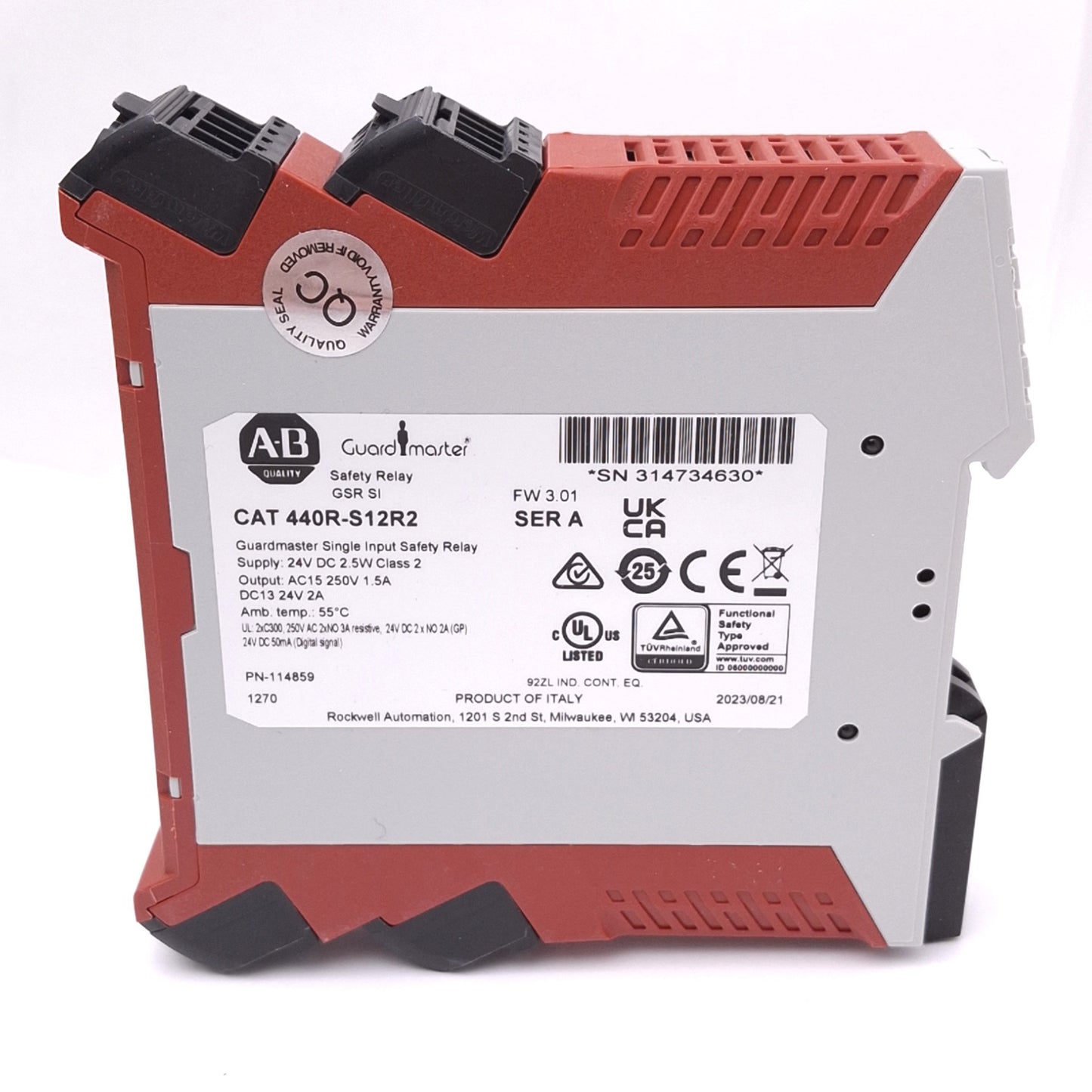 New Allen Bradley 440R-S12R2 GuardMaster Safety Relay, 2NO, 1NC Aux, 24VDC