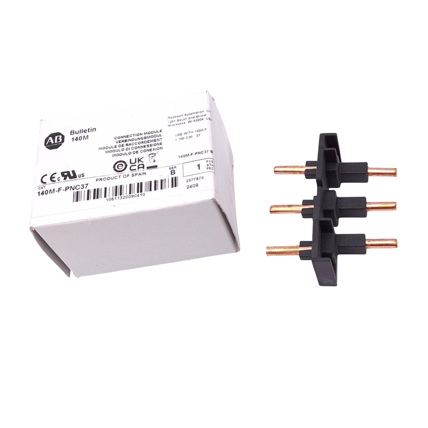 New Allen Bradley 140M-F-PNC37 Connection Module For 100-C Series, 3-Pole, 37A Max