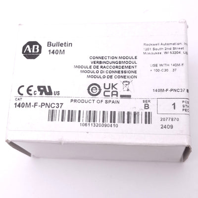 New Allen Bradley 140M-F-PNC37 Connection Module For 100-C Series, 3-Pole, 37A Max