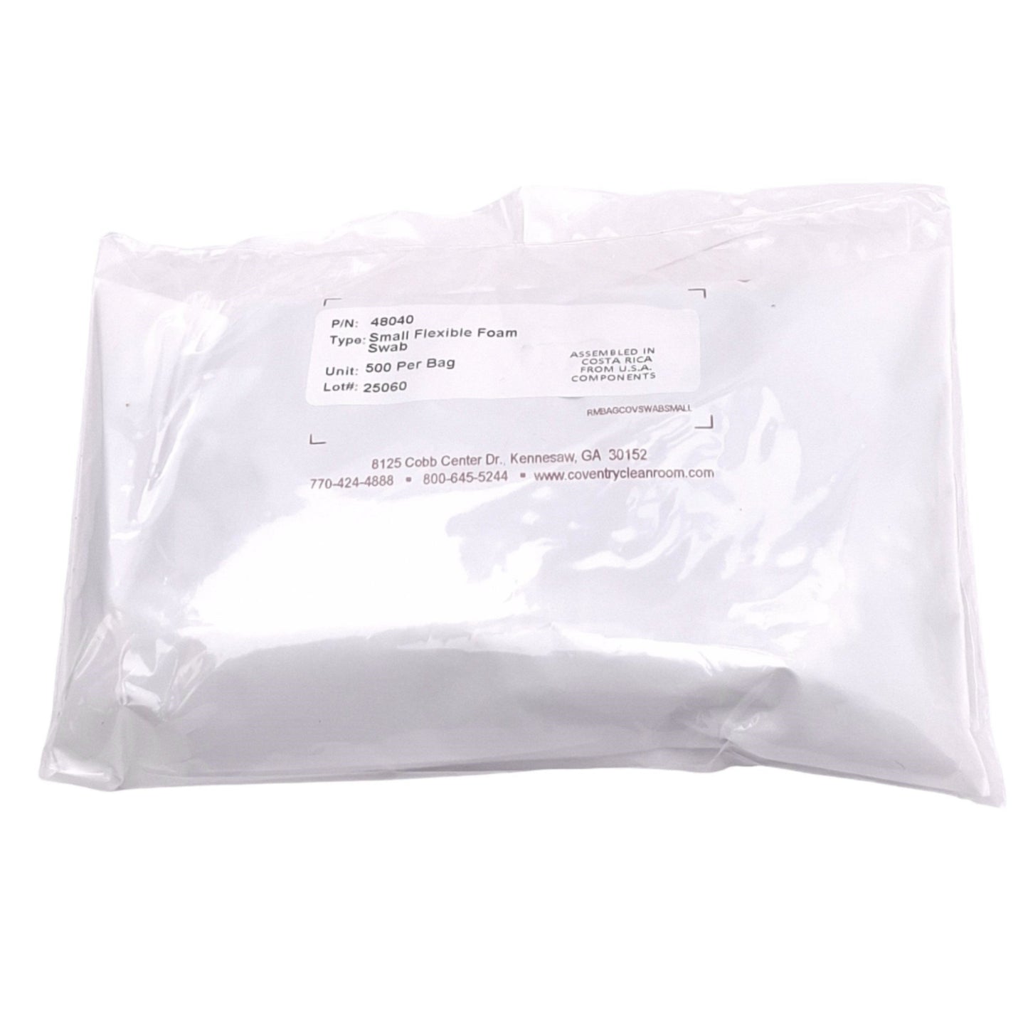 New Coventry 48040 Bag of 500 Flexible Foam Swabs, 2.7in Length, 100ppi Foam Head
