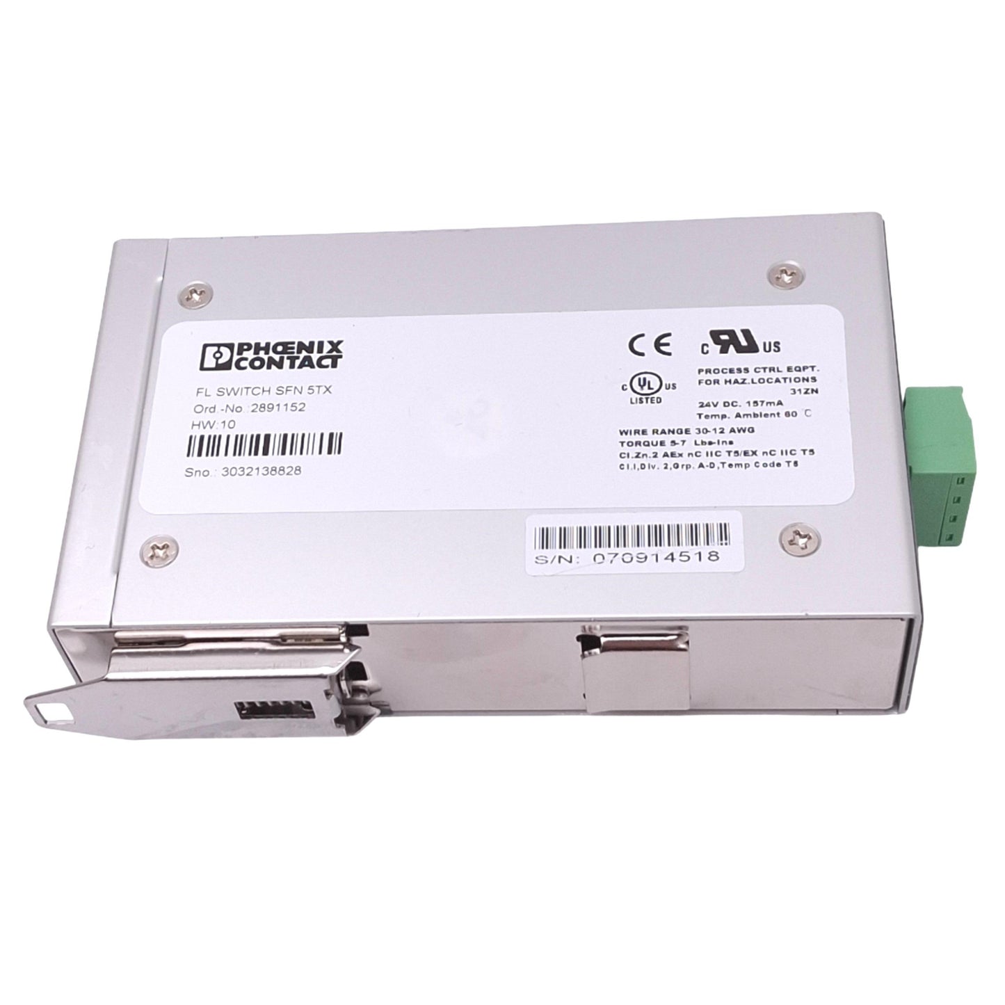 New – Open box Phoenix Contact FL Switch SFN 5TX 2891152 Unmanaged Ethernet Switch, 5-Port RJ45