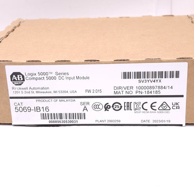 New Allen Bradley 5069-IB16 Compact 5000 Digital Input Module, 16-Channel 24VDC