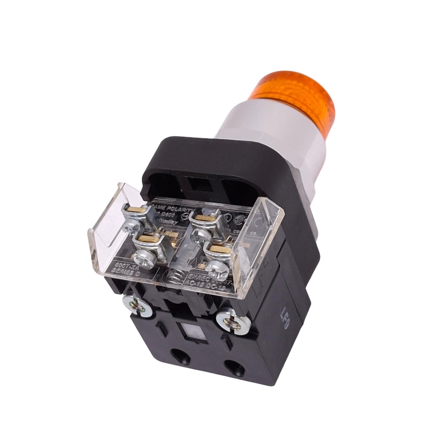 New Allen Bradley 800T-QBH2A Amber Illuminated Pushbutton, 30mm, 1NO 1NC, 12-130V