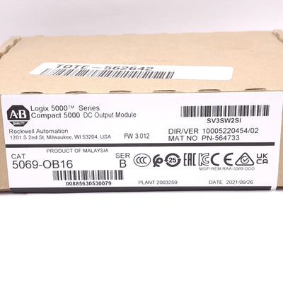 New Allen Bradley 5069-OB16 Compact 5000 Digital Output Module, 16-Channel, 24V DC