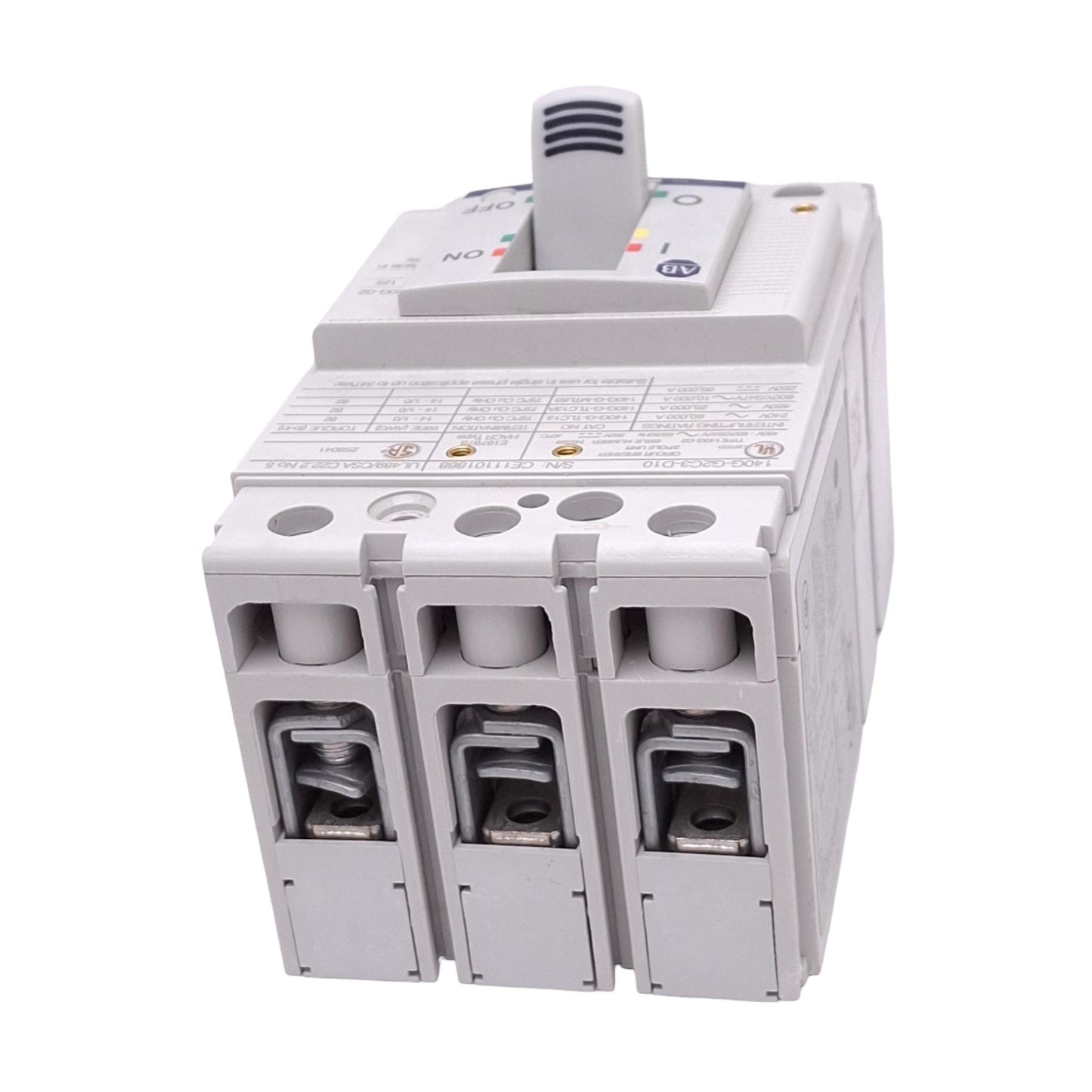 Used Allen Bradley 140G-G2C3-D10 Circuit Breaker, 3-Pole 100A, 600Y/347VAC Max