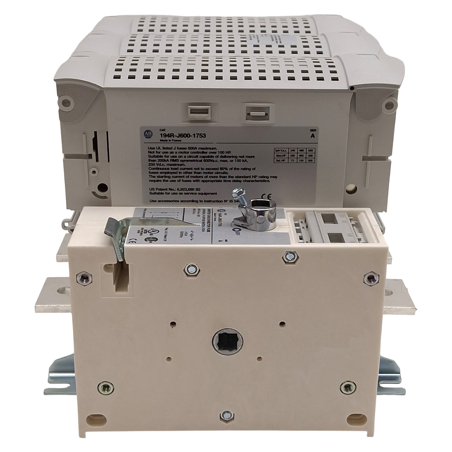 New – Open box Allen Bradley 194R-J600-1753 Fusible Disconnect Switch, 3-Pole, 600VAC/DC 600A