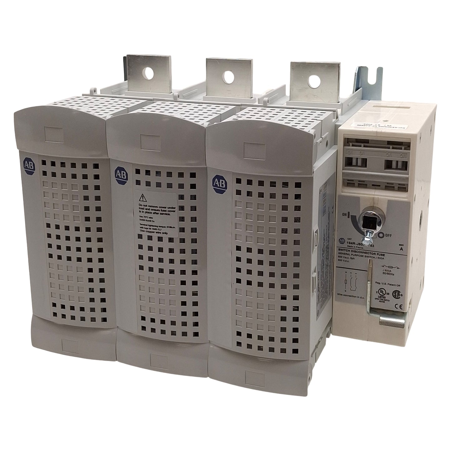 New – Open box Allen Bradley 194R-J600-1753 Fusible Disconnect Switch, 3-Pole, 600VAC/DC 600A