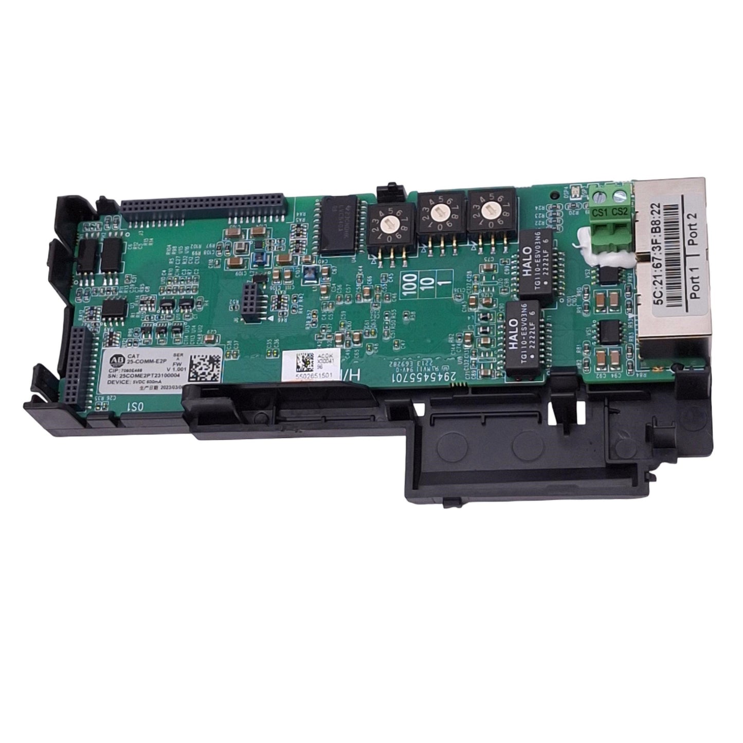 New Allen Bradley 25-COMM-E2P EtherNet/IP Adapter for PowerFlex, 2-Port RJ45, 5VDC