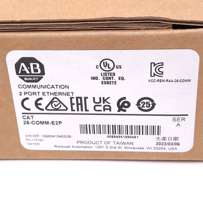 New Allen Bradley 25-COMM-E2P EtherNet/IP Adapter for PowerFlex, 2-Port RJ45, 5VDC