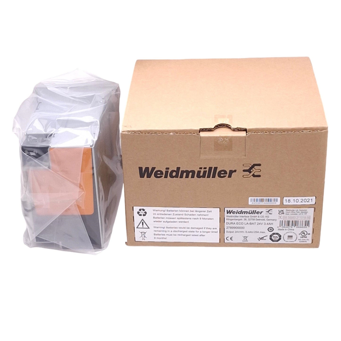 New Weidmuller DURA ECO LA-BAT 24V 3.4AH 2789900000 Battery Module, 24VDC 25A Out