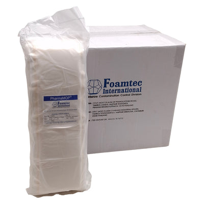 New Foamtec FS856 PharmaMOP Flat Mop Head, Polyester, 0.55in x 5in x 16in, 100/Case