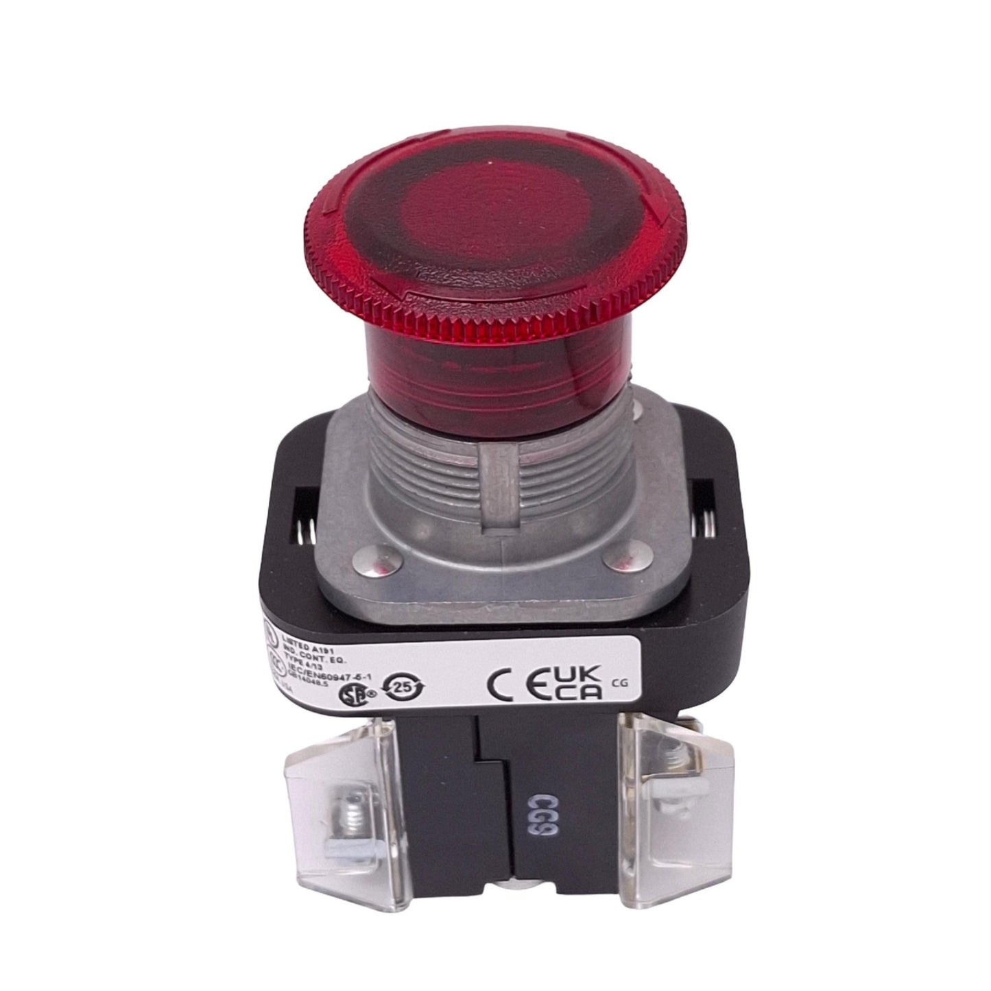 New Allen Bradley 800H-FRXTQ24RA1 Illuminated Push/Pull Button, 1NO 1NCLB, 24V Lamp