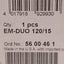 New Phoenix Contact 5600461 EM-DUO 120/15 Electrical Socket, 125VAC 15A, NEMA 5-15R
