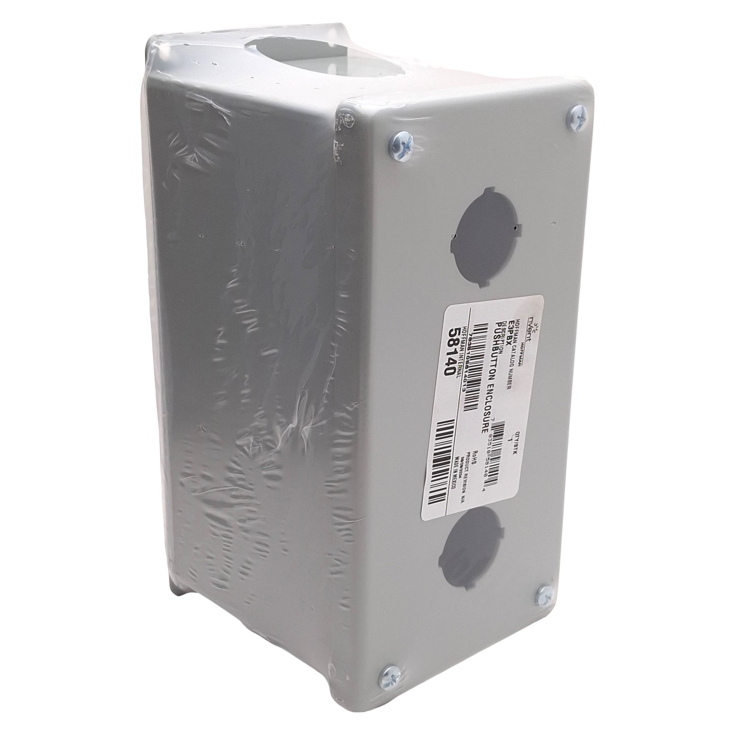 New nVent Hoffman 58140 E3PBX Pushbutton Enclosure, 3-Hole, ø30.5mm, 8 x 4 x 4.75in