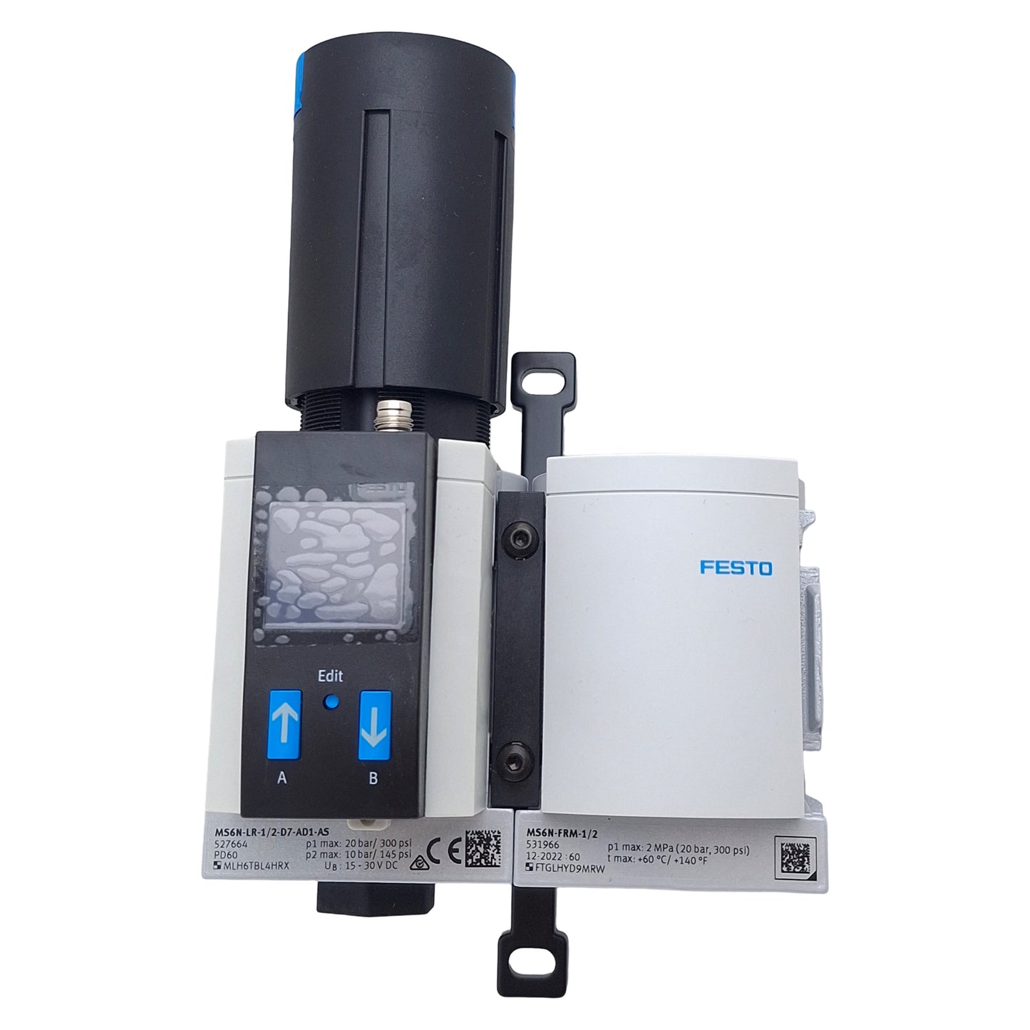 New Festo 532307 MSB6N Air Preparation Combination Unit, 20bar, 24VDC, 1/2in NPT